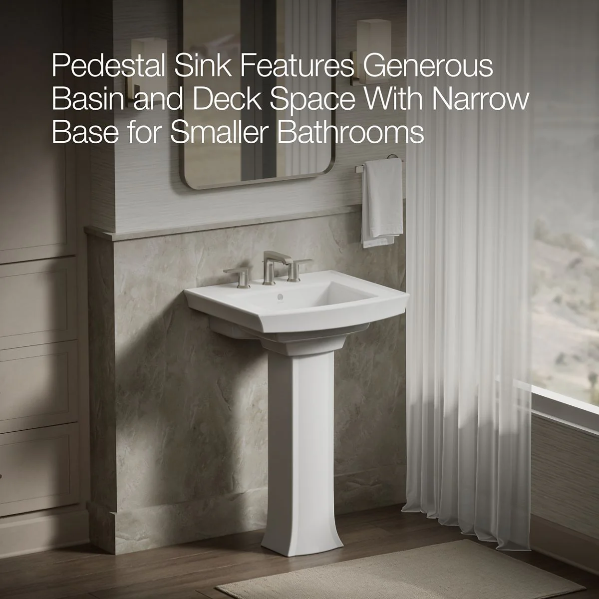 KOHLER K-2359-8 Archer 24" rectangular pedestal bathroom sink - Image 37