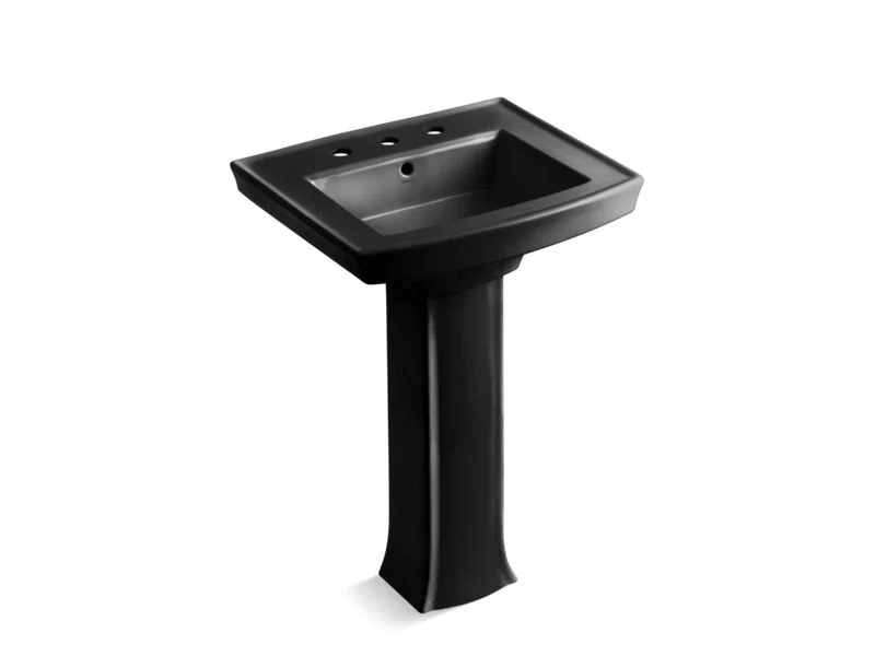 KOHLER K-2359-8 Archer 24" rectangular pedestal bathroom sink - Image 4