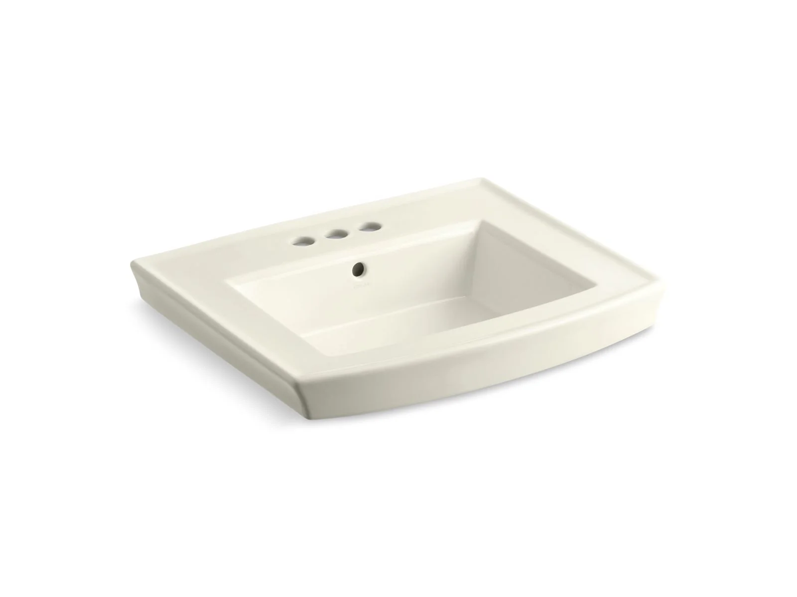 KOHLER K-2358-4 Archer 24" rectangular pedestal bathroom sink - Image 4