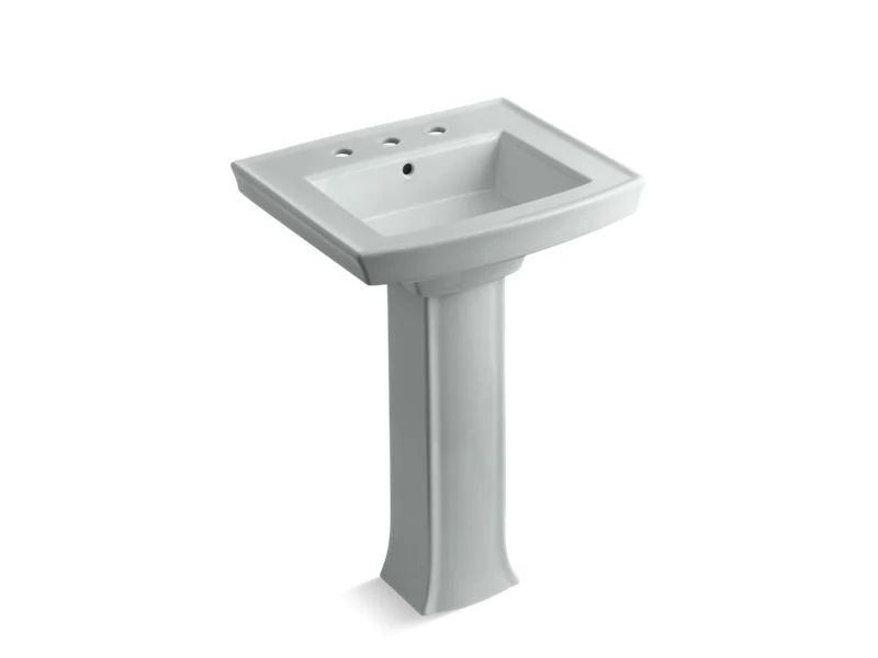 KOHLER K-2359-8 Archer 24" rectangular pedestal bathroom sink - Image 5