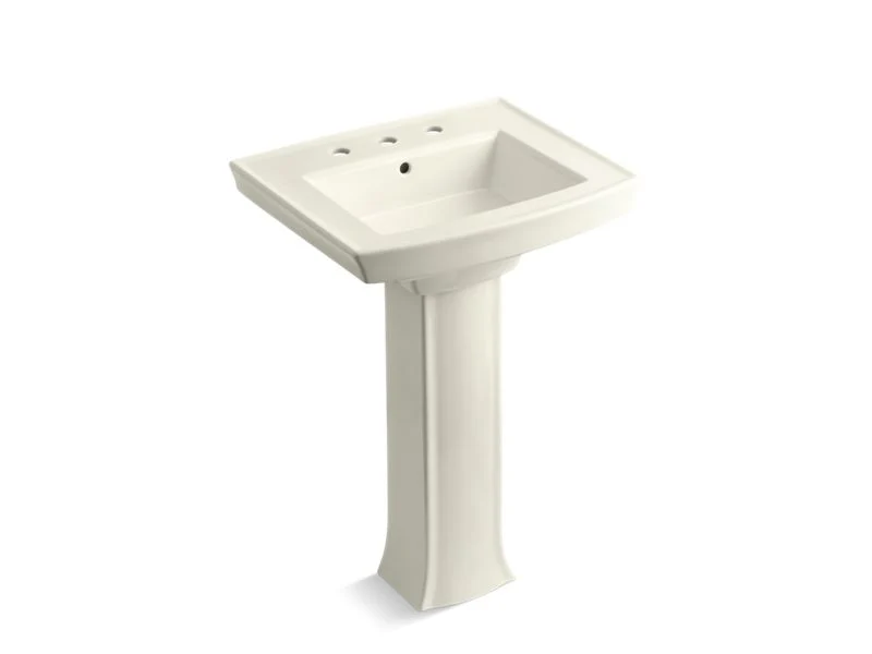 KOHLER K-2359-8 Archer 24" rectangular pedestal bathroom sink - Image 6