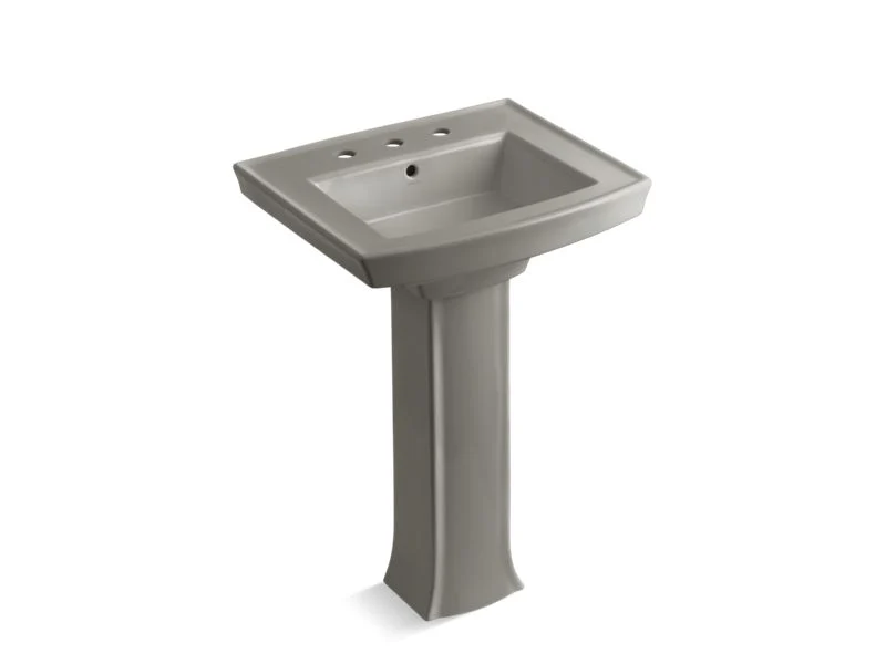 KOHLER K-2359-8 Archer 24" rectangular pedestal bathroom sink - Image 8