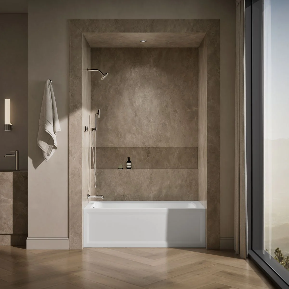 KOHLER K-1946-LAW Archer 60" x 30" alcove bath with Bask heated surface, alcove left drain - Image 10