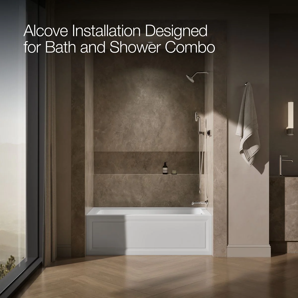KOHLER K-1947-RA Archer 60" x 30" alcove whirlpool bath, right drain - Image 8