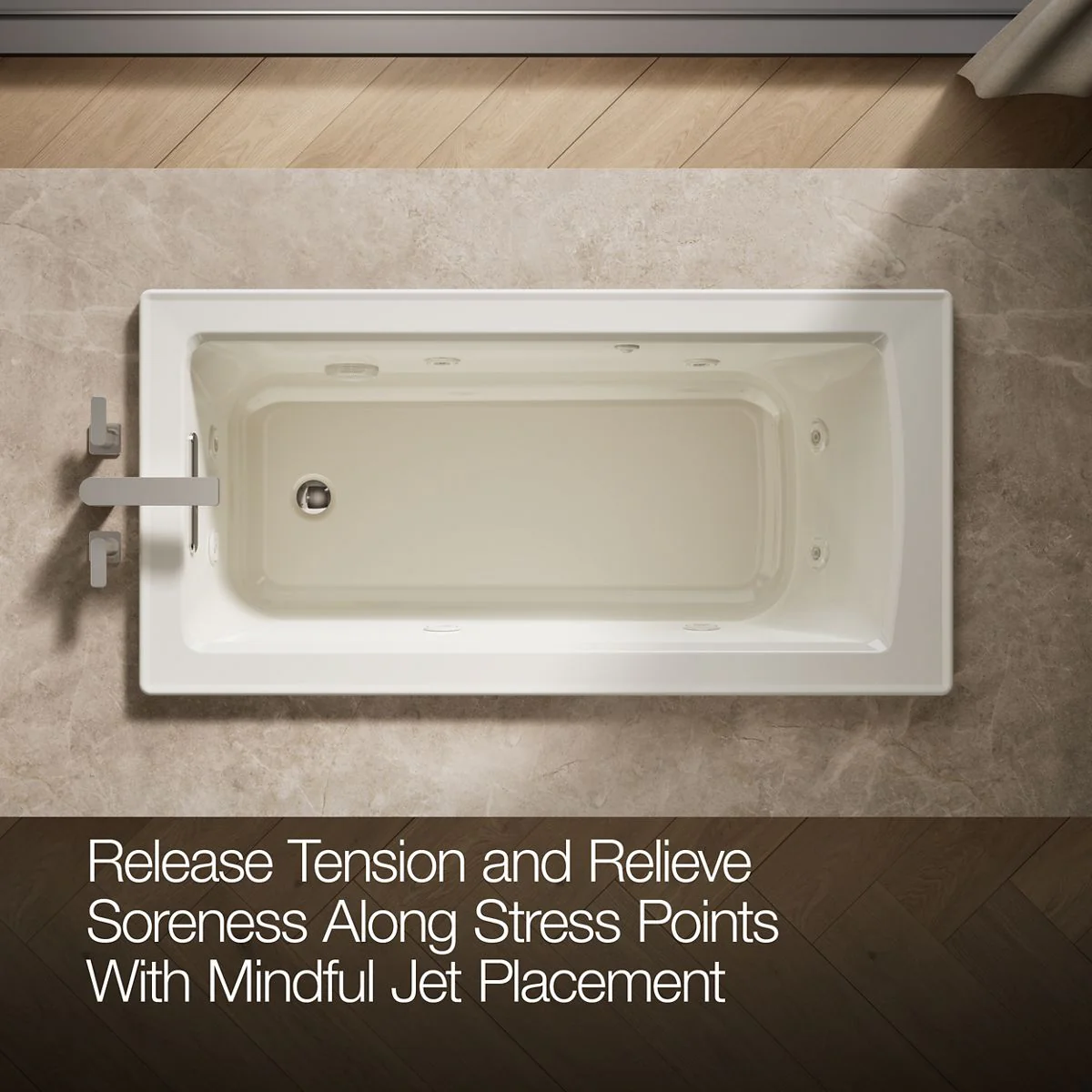 KOHLER K-1947 Archer 60" x 30" drop-in whirlpool bath - Image 25