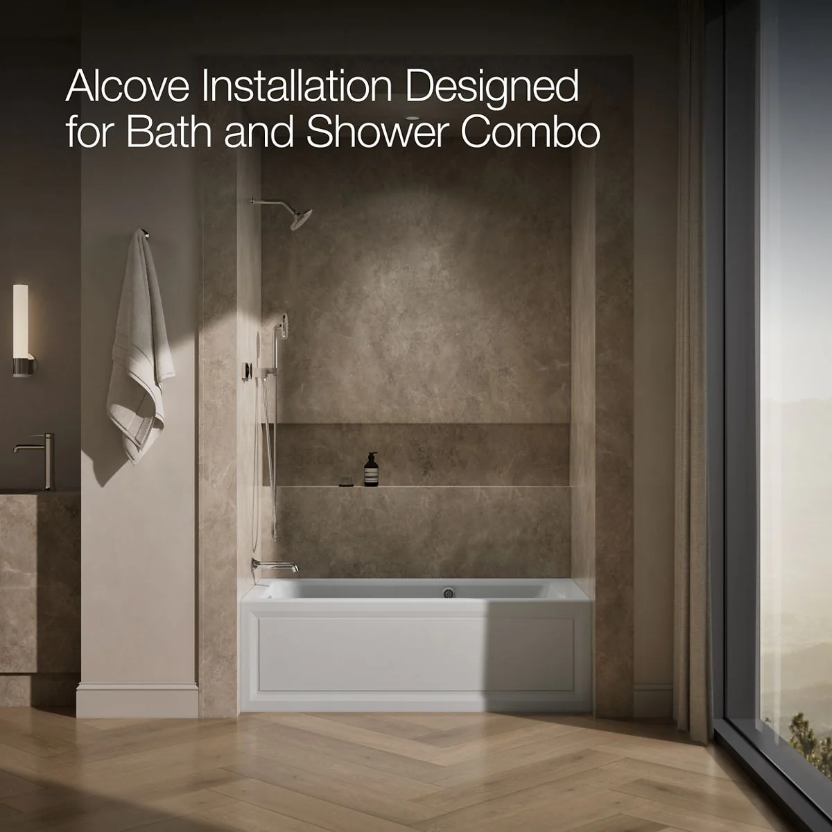 KOHLER K-1947-GHLAW Archer 60" x 30" integral apron Heated BubbleMassage air bath with Bask heated surface and left-hand drain - Image 13