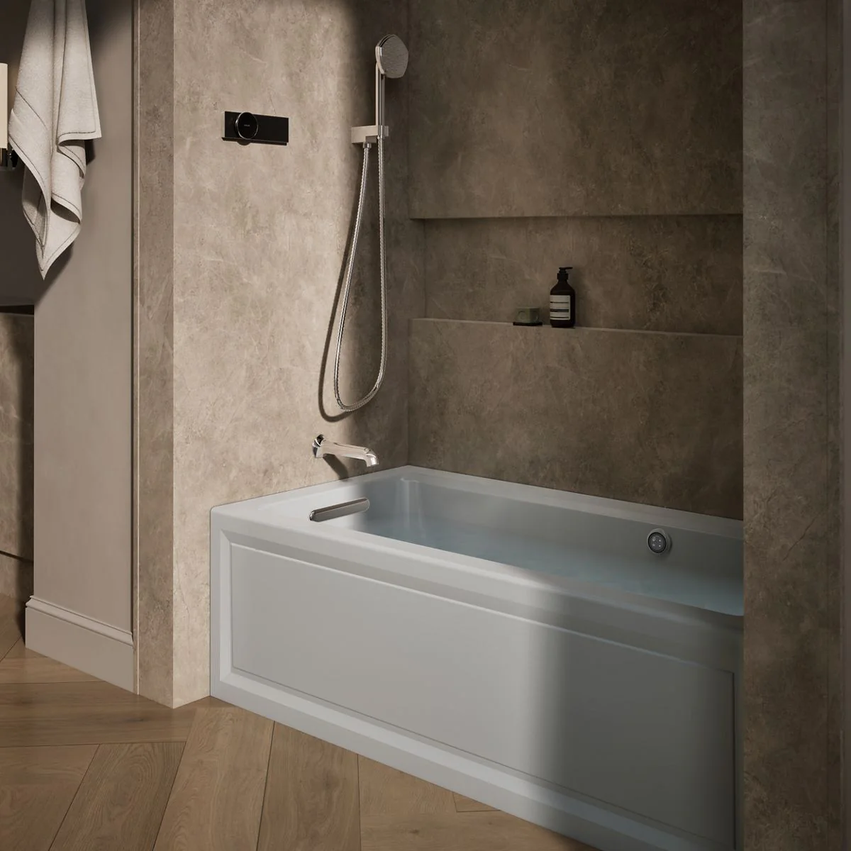 KOHLER K-1947-GHLAW Archer 60" x 30" integral apron Heated BubbleMassage air bath with Bask heated surface and left-hand drain - Image 14