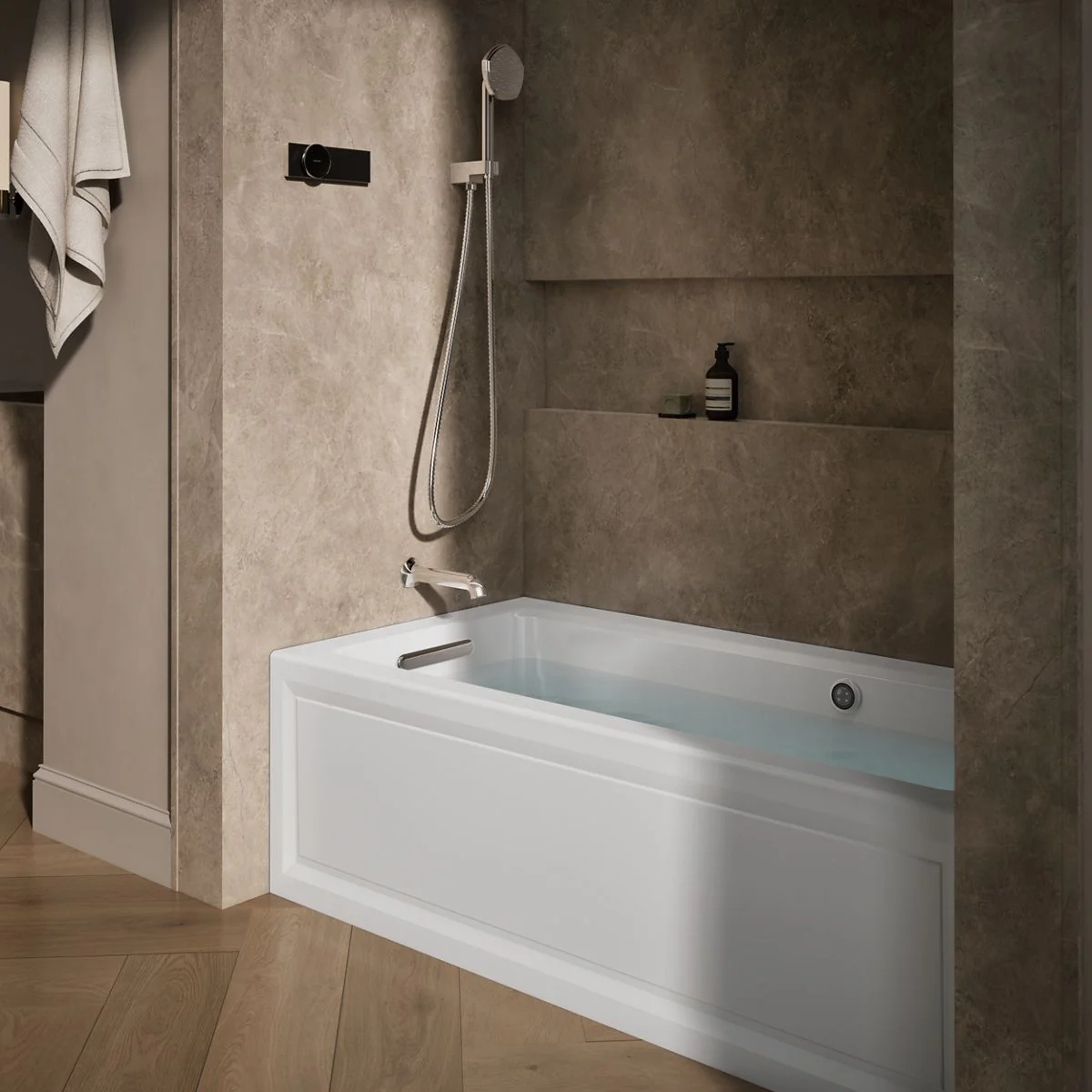 KOHLER K-1947-GHLAW Archer 60" x 30" integral apron Heated BubbleMassage air bath with Bask heated surface and left-hand drain - Image 9