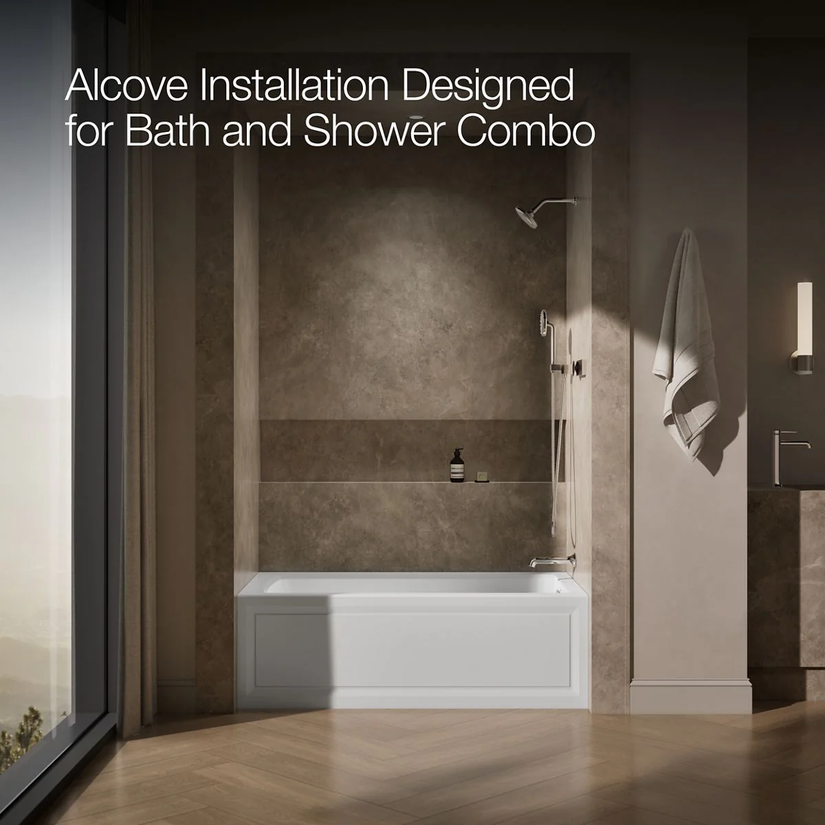 KOHLER K-1122-GHRA Archer 60" x 32" alcove Heated BubbleMassage air bath, right drain - Image 8