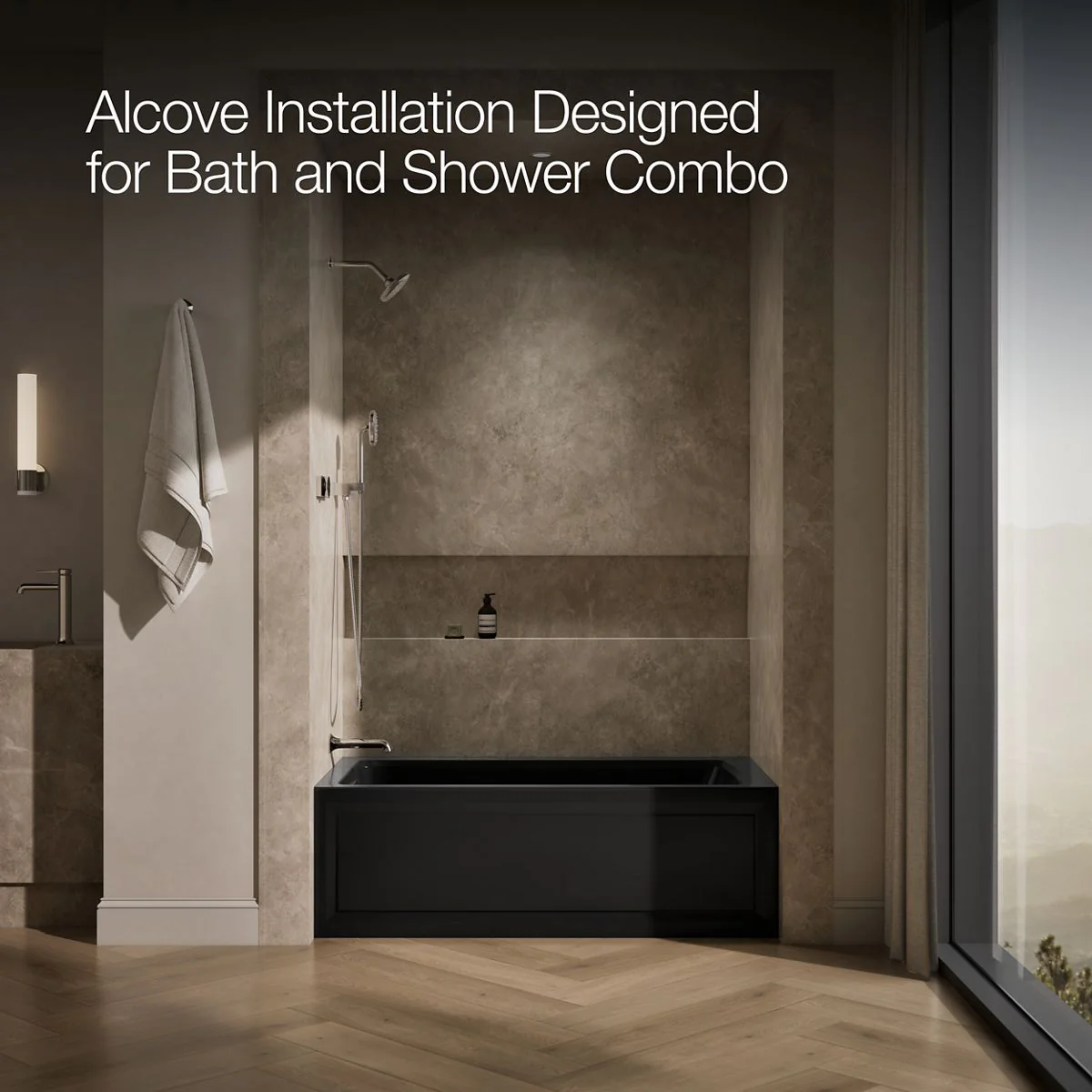 KOHLER K-1122-LA Archer 60" x 32" alcove whirlpool bath, left drain - Image 13