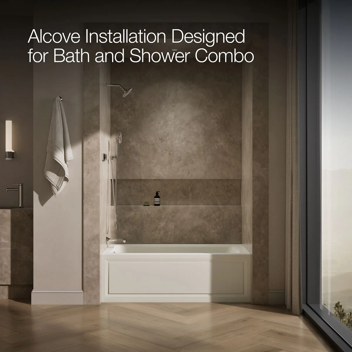 KOHLER K-1122-LA Archer 60" x 32" alcove whirlpool bath, left drain - Image 18