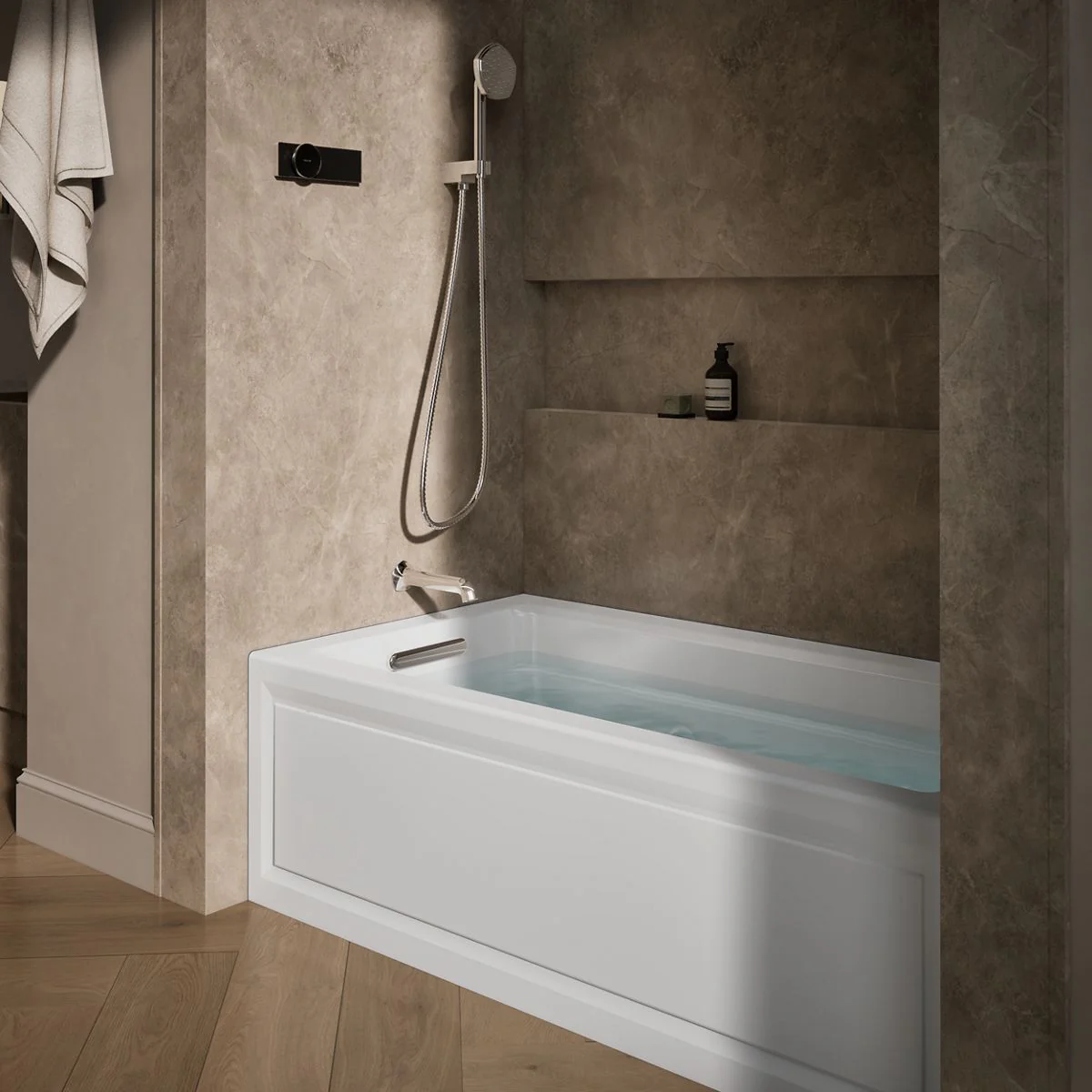 KOHLER K-1122-LA Archer 60" x 32" alcove whirlpool bath, left drain - Image 9
