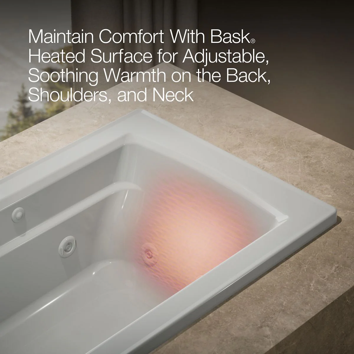 KOHLER K-1122-W1 Archer 60" x 32" drop-in whirlpool bath with and Bask heated surface - Image 18