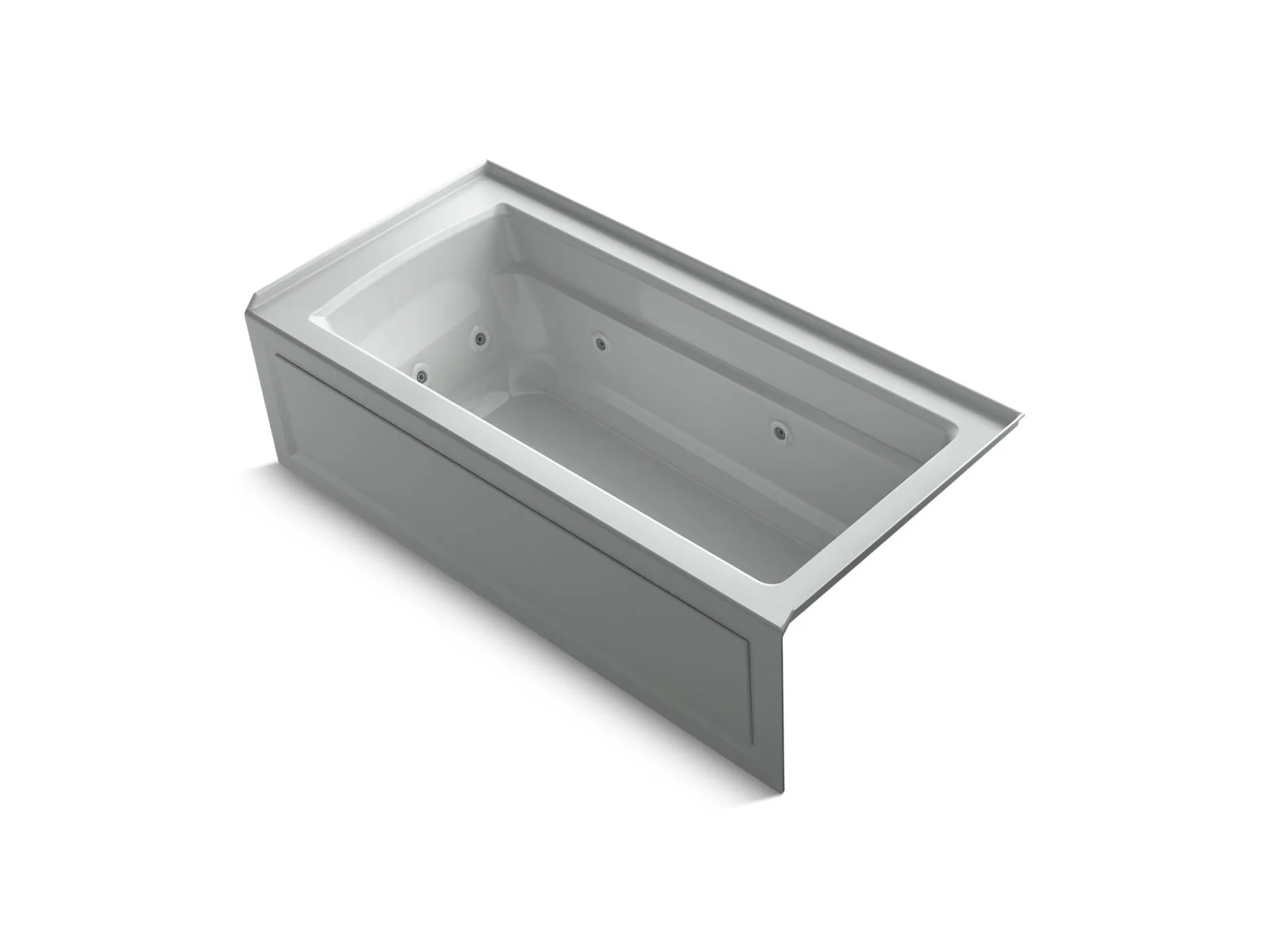 KOHLER K-1949-RAW Archer 66" x 32" alcove whirlpool bath with Bask heated surface, right drain - Image 4