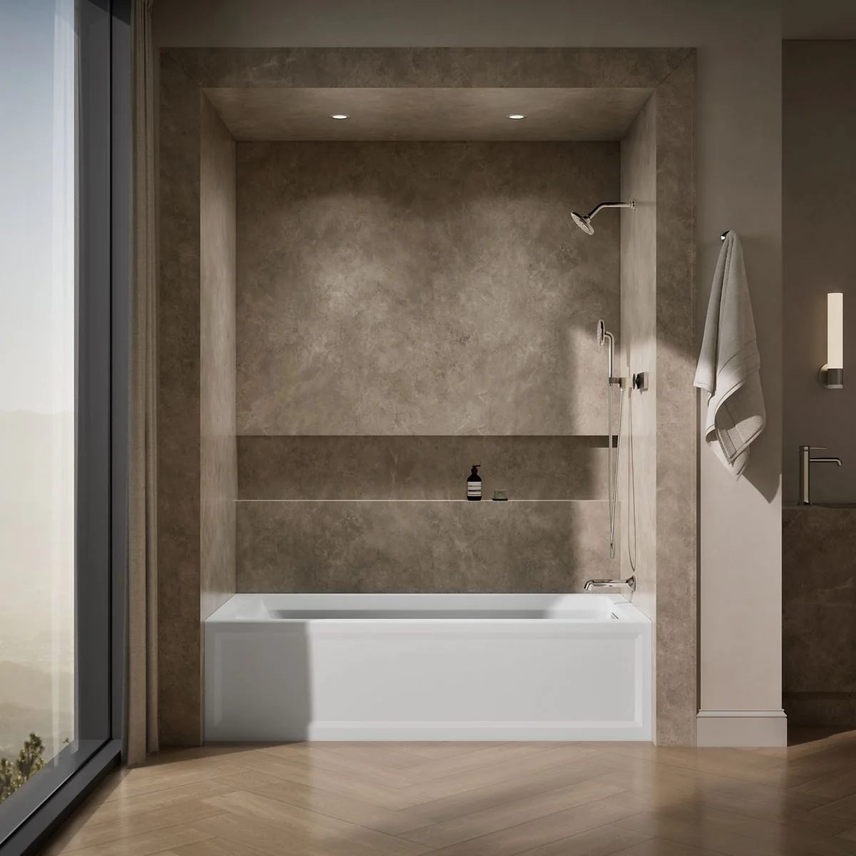 KOHLER K-1125-RAW Archer 72" x 36" alcove bath with Bask heated surface, alcove, right drain - Image 16