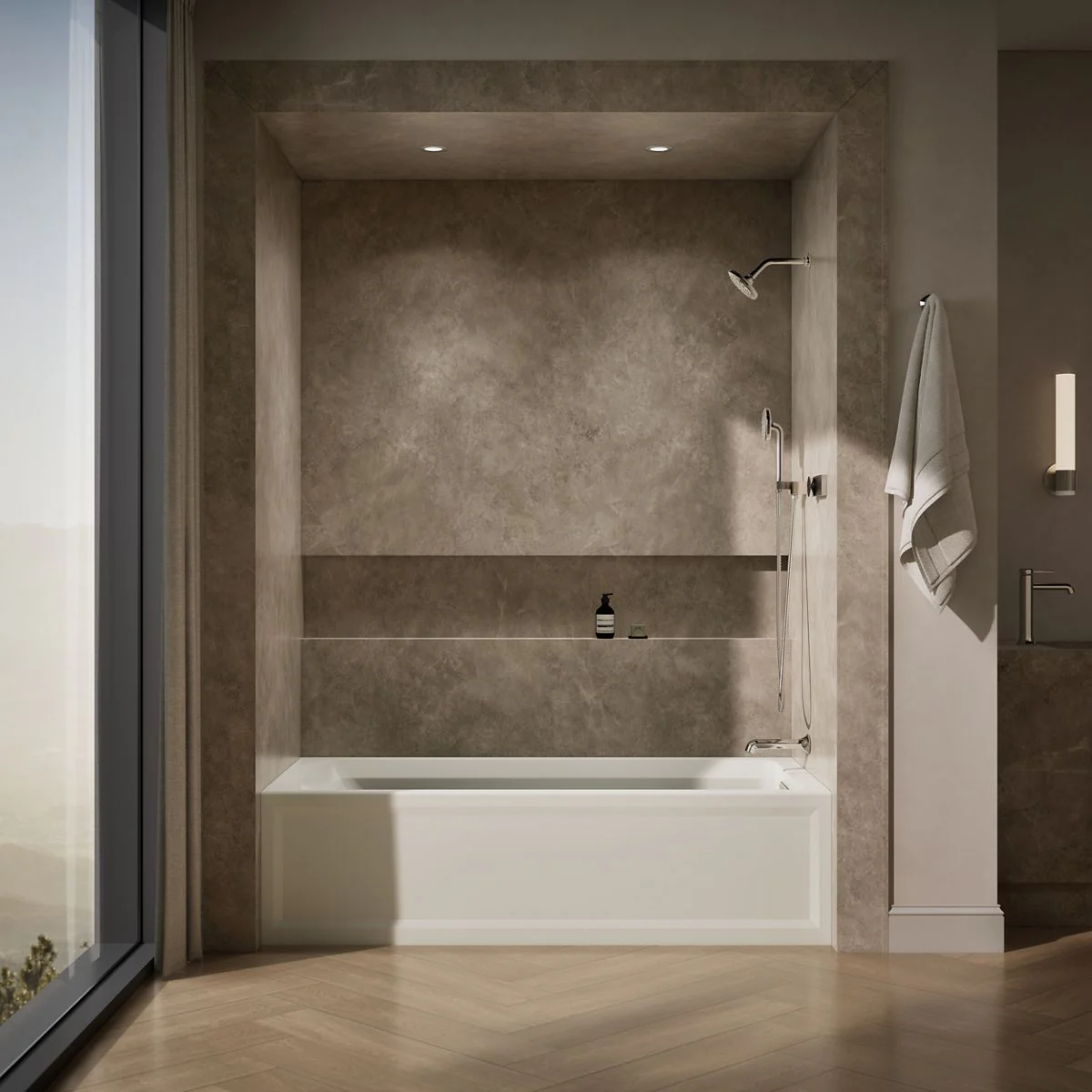 KOHLER K-1125-RAW Archer 72" x 36" alcove bath with Bask heated surface, alcove, right drain - Image 26