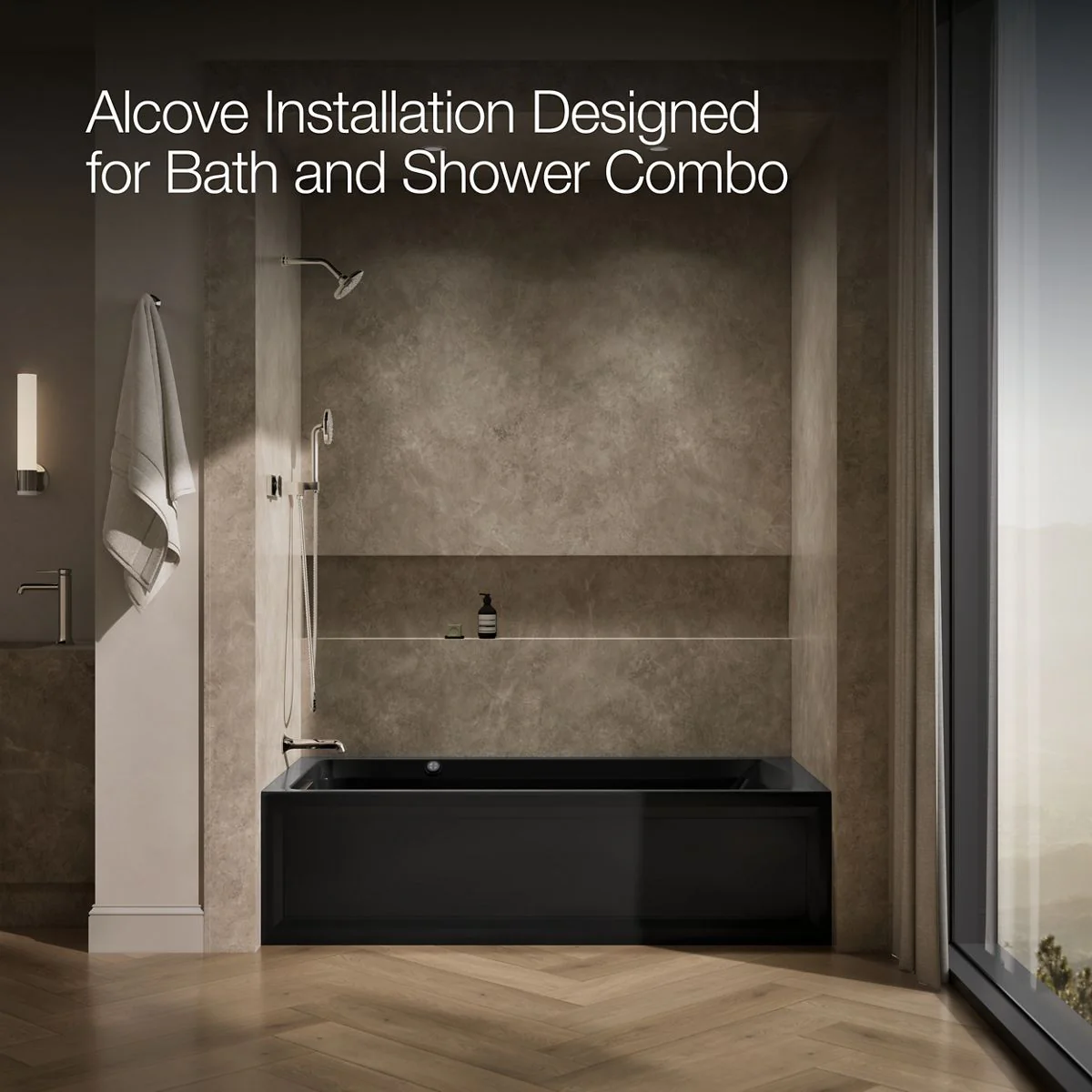 KOHLER K-1124-LAW Archer 72" x 36" alcove whirlpool bath with Bask heated surface, left drain - Image 13