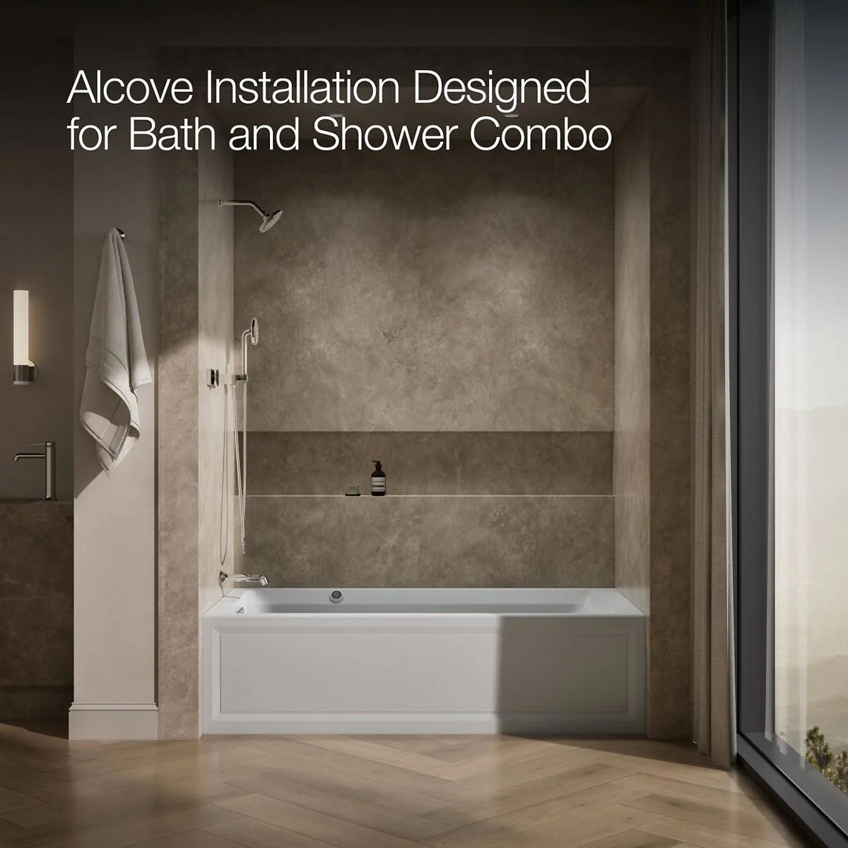 KOHLER K-1124-LAW Archer 72" x 36" alcove whirlpool bath with Bask heated surface, left drain - Image 18