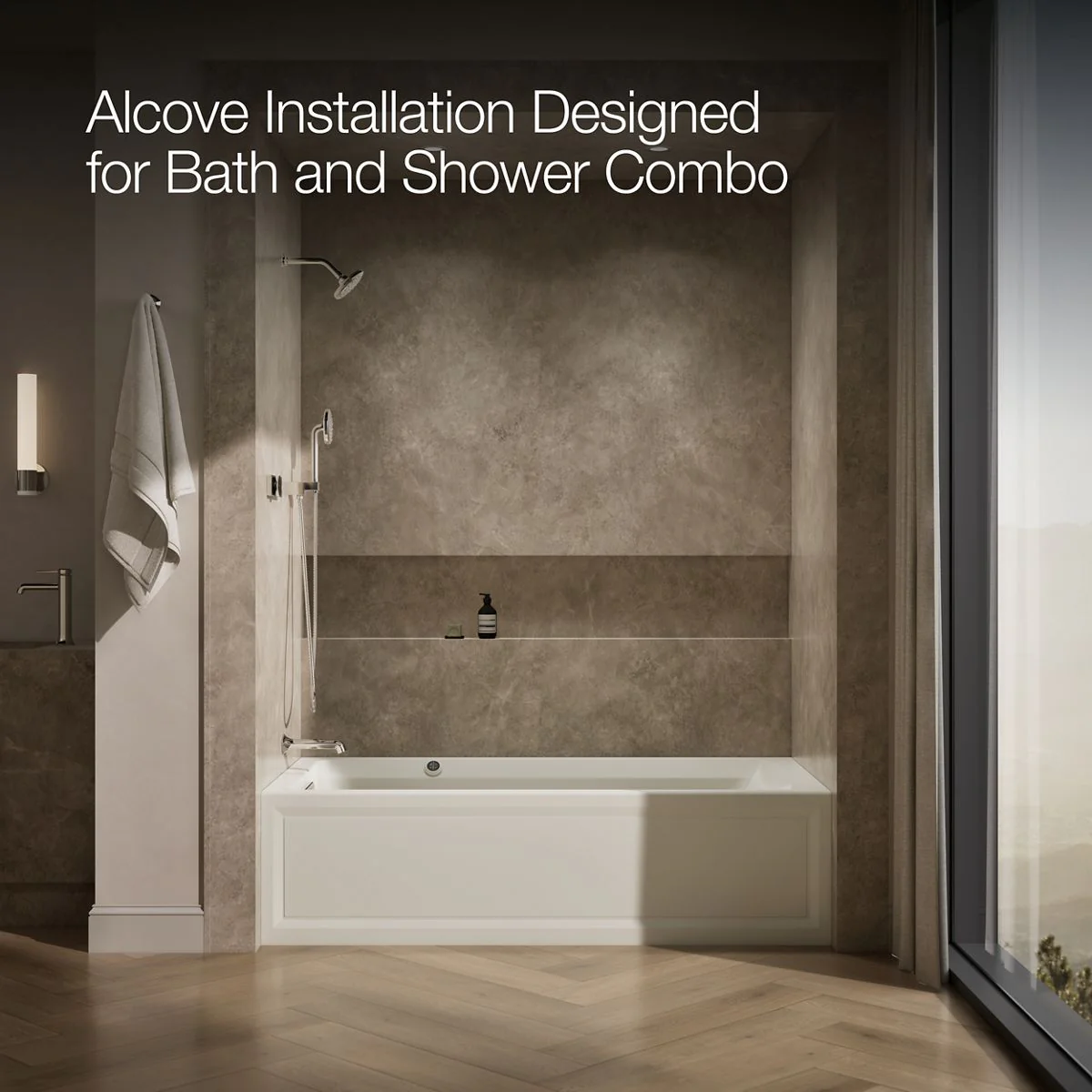 KOHLER K-1124-LAW Archer 72" x 36" alcove whirlpool bath with Bask heated surface, left drain - Image 23