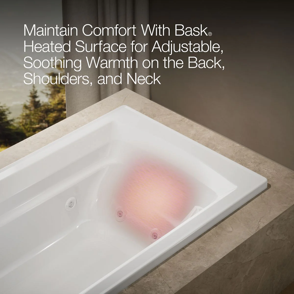 KOHLER K-1124-W1 Archer 72" x 36" drop-in whirlpool bath with Bask heated surface - Image 11