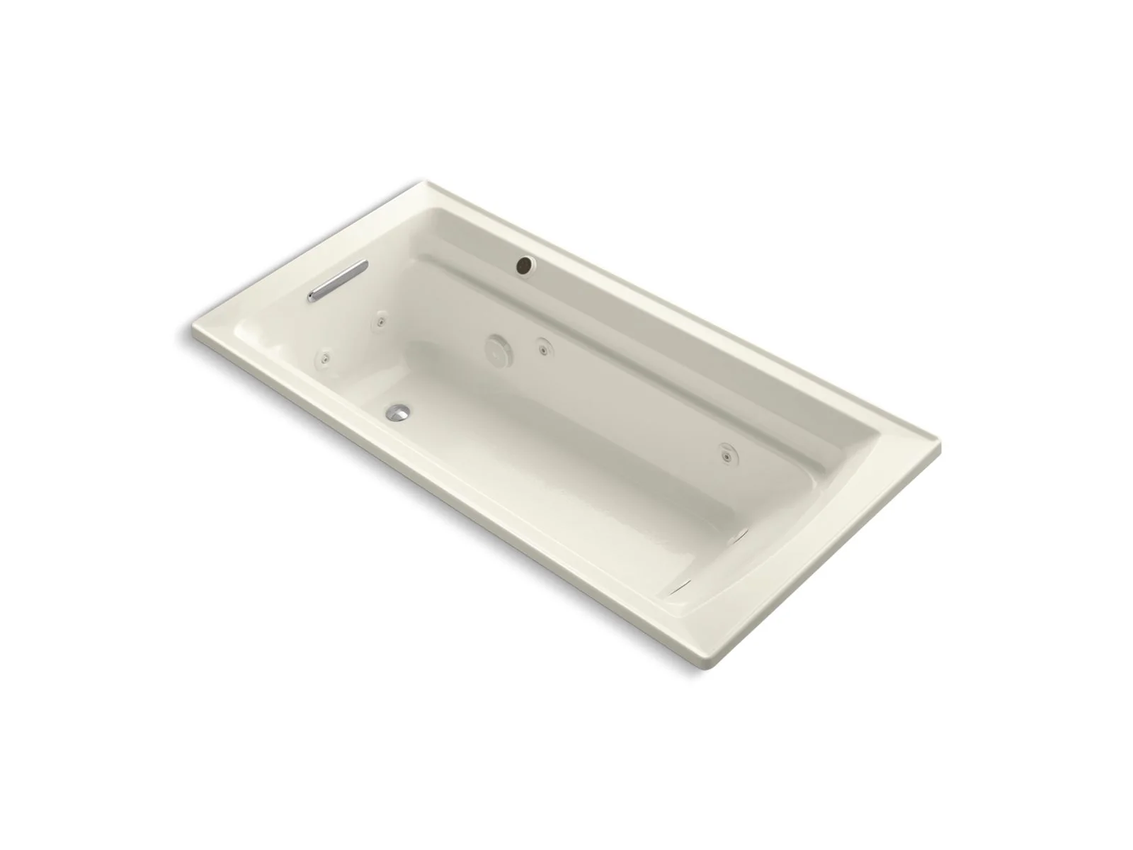 KOHLER K-1124-W1 Archer 72" x 36" drop-in whirlpool bath with Bask heated surface - Image 5