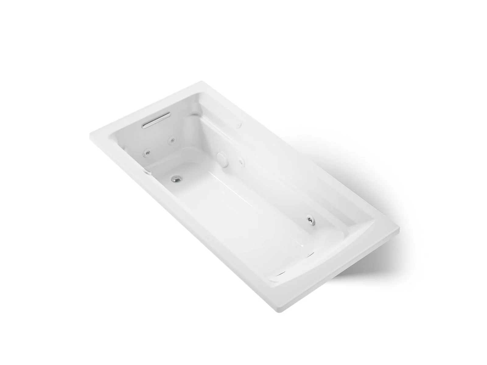 KOHLER K-1124-W1 Archer 72" x 36" drop-in whirlpool bath with Bask heated surface - Image 7