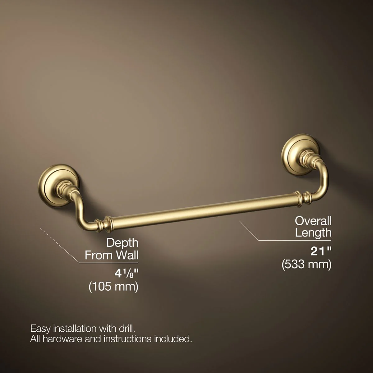 KOHLER K-72567 Artifacts 18" towel bar - Image 13