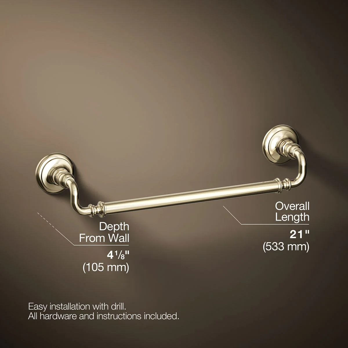 KOHLER K-72567 Artifacts 18" towel bar - Image 19