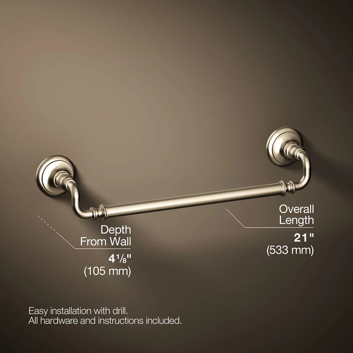KOHLER K-72567 Artifacts 18" towel bar - Image 34