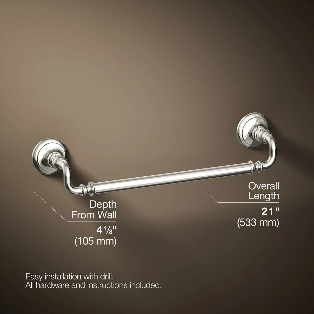 KOHLER K-72567 Artifacts 18" towel bar - Image 43