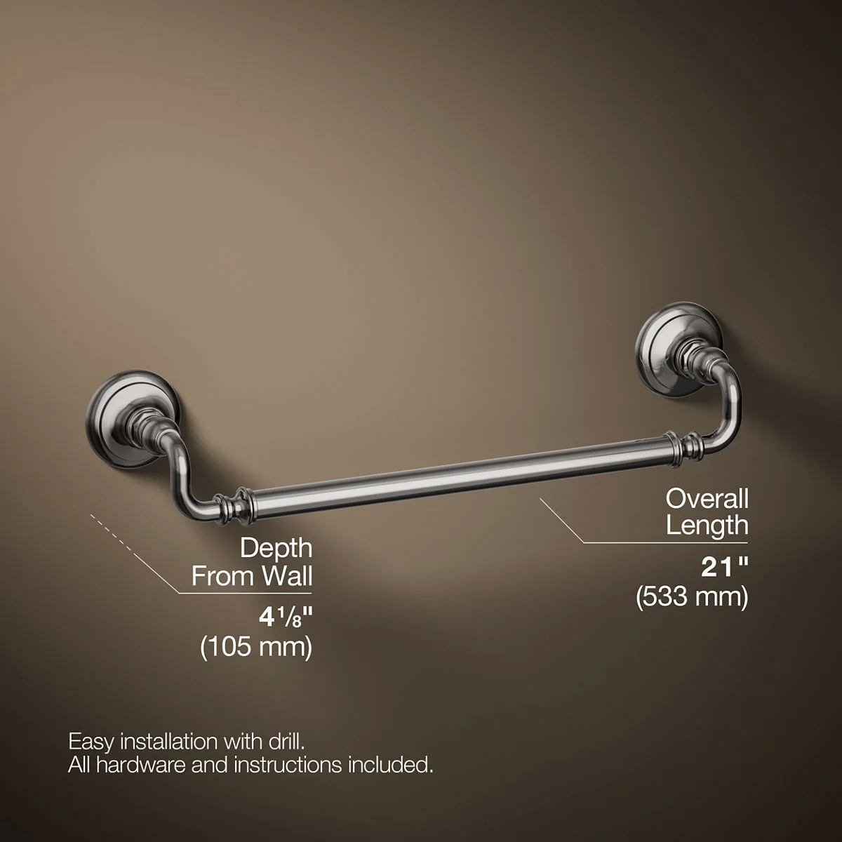 KOHLER K-72567 Artifacts 18" towel bar - Image 49