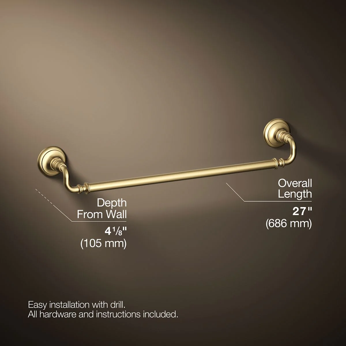 KOHLER K-72568 Artifacts 24" towel bar - Image 13
