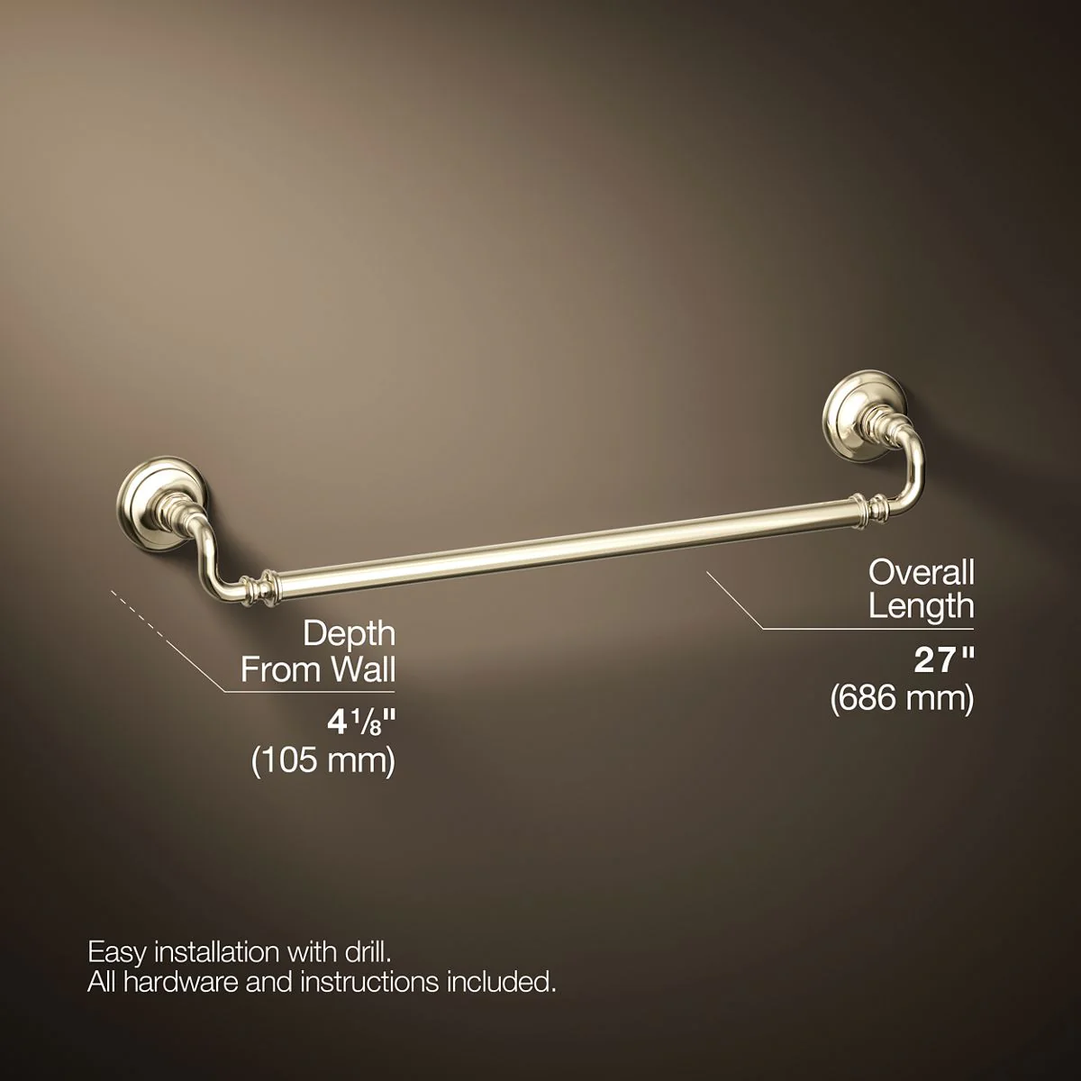 KOHLER K-72568 Artifacts 24" towel bar - Image 19