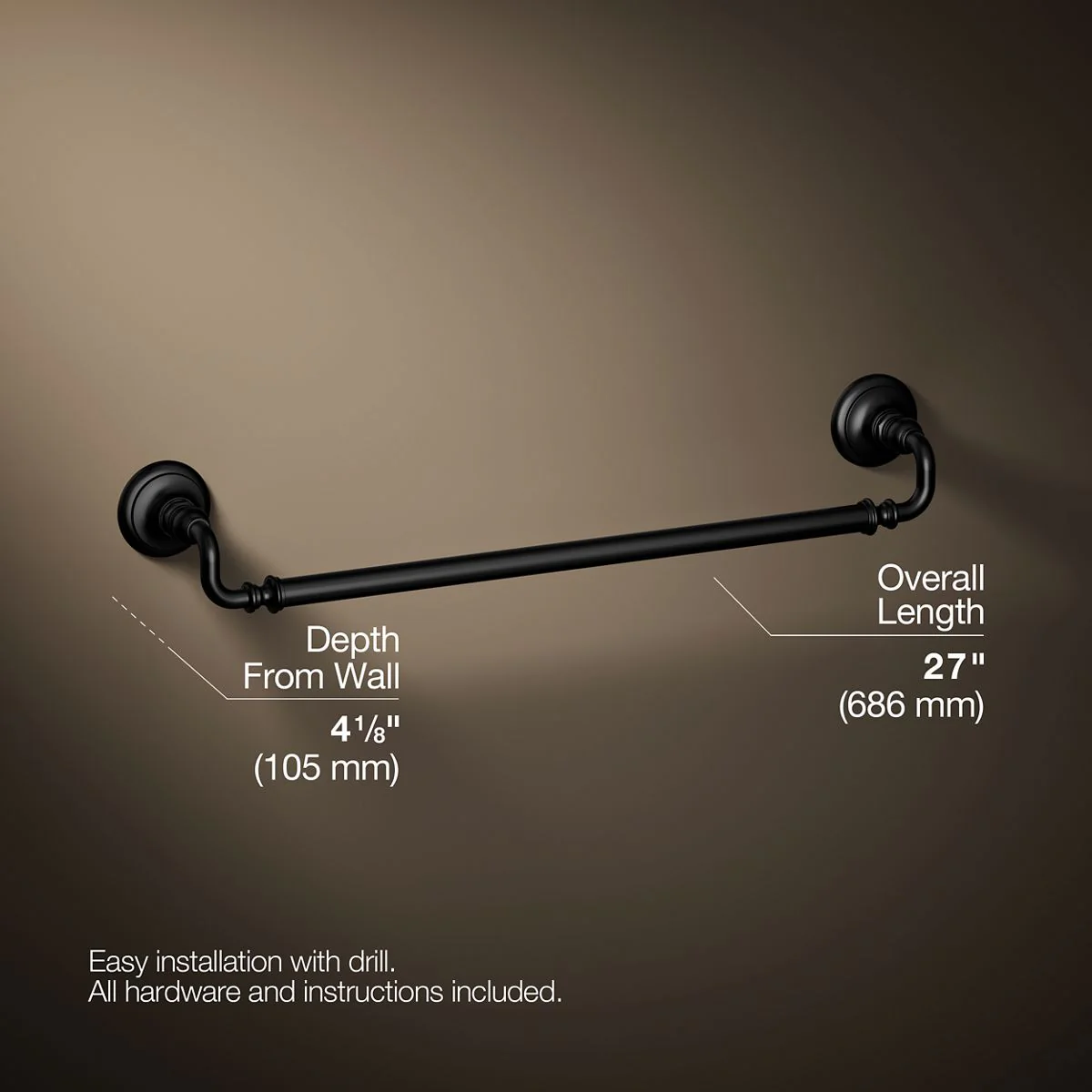 KOHLER K-72568 Artifacts 24" towel bar - Image 24
