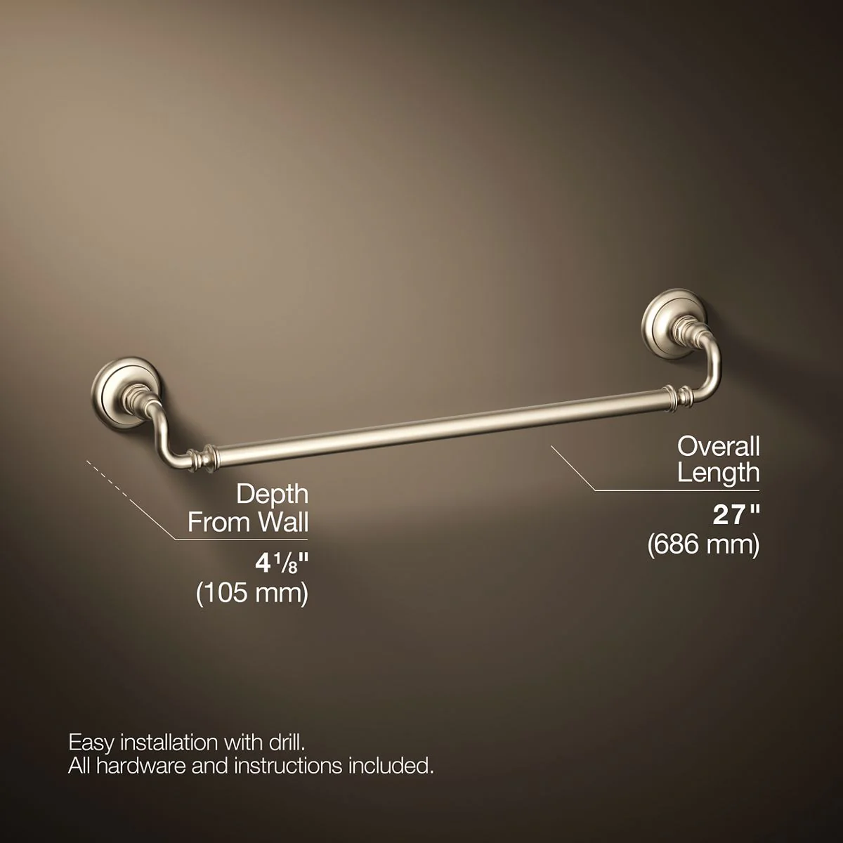 KOHLER K-72568 Artifacts 24" towel bar - Image 34