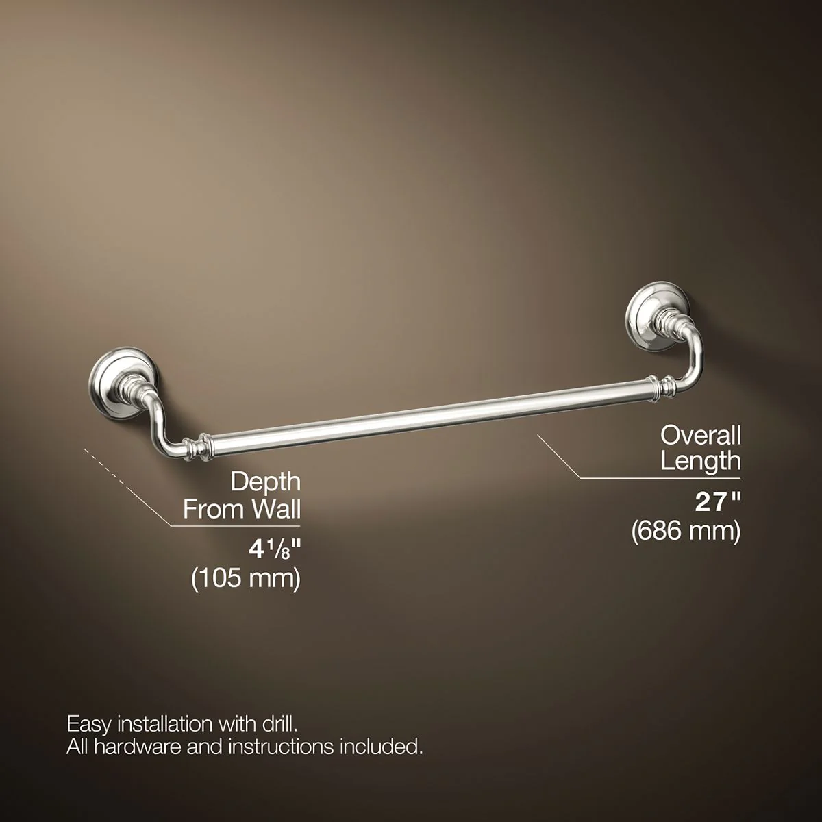 KOHLER K-72568 Artifacts 24" towel bar - Image 43