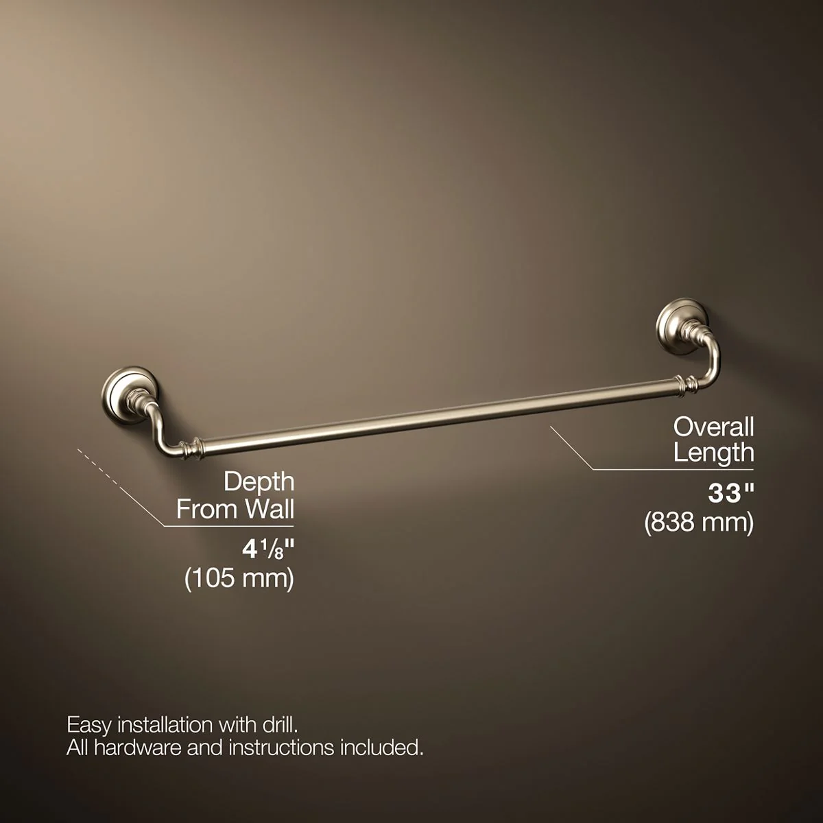 KOHLER K-72569 Artifacts 30" towel bar - Image 34