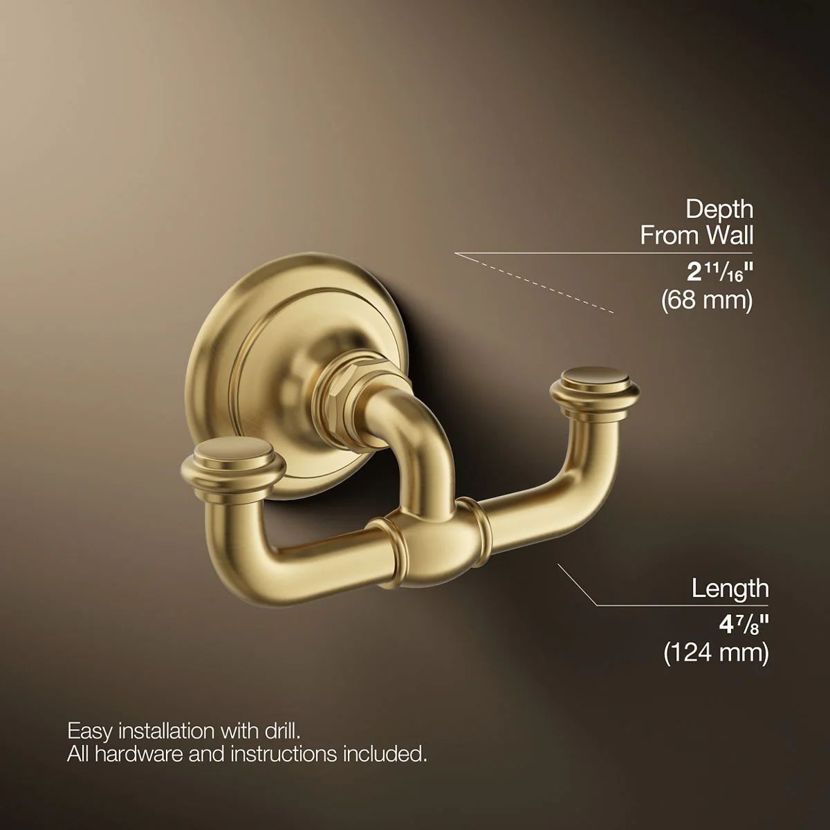 KOHLER K-72572 Artifacts Double robe hook - Image 48