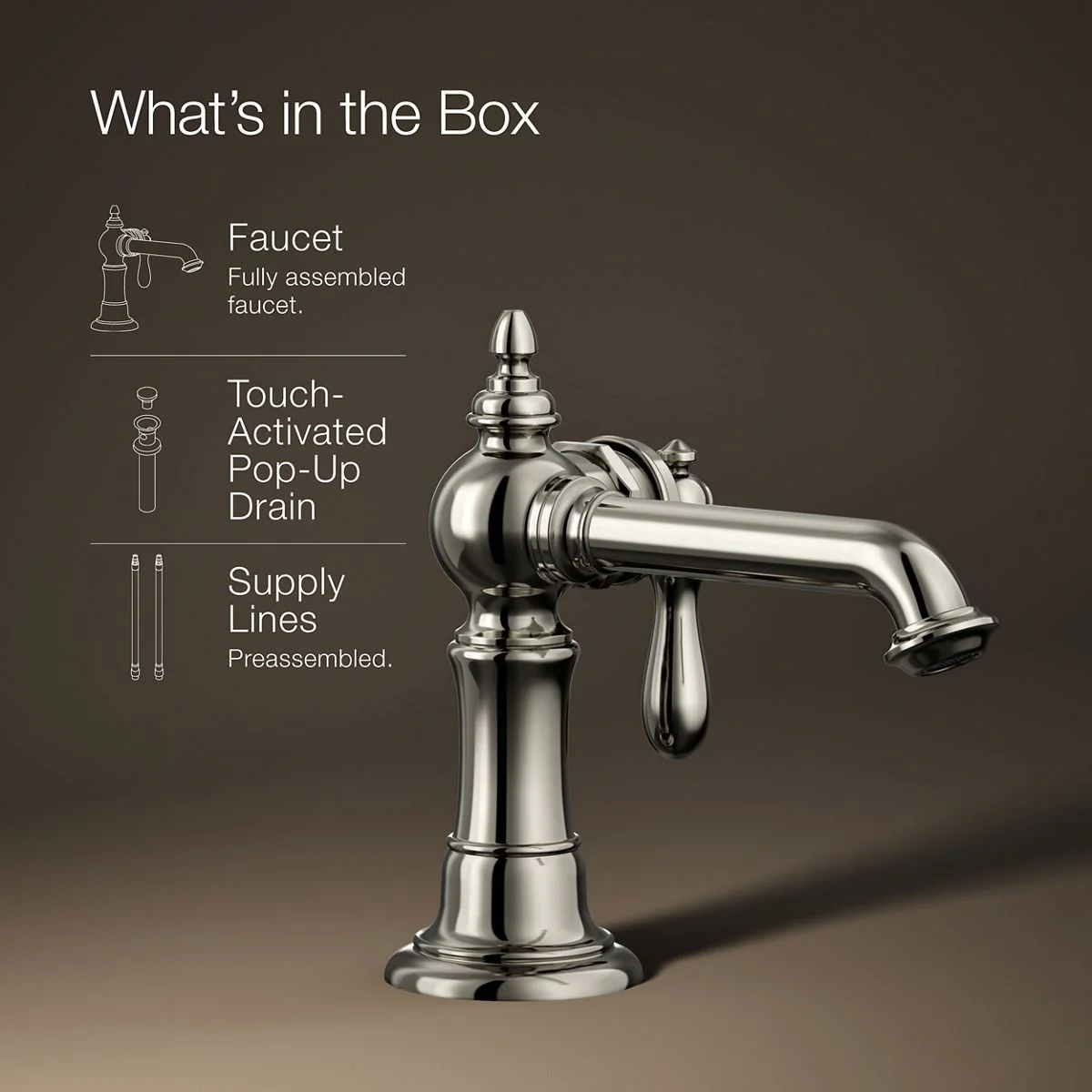 KOHLER K-72762-9M Artifacts Single-handle bathroom sink faucet, 1.2 gpm - Image 44