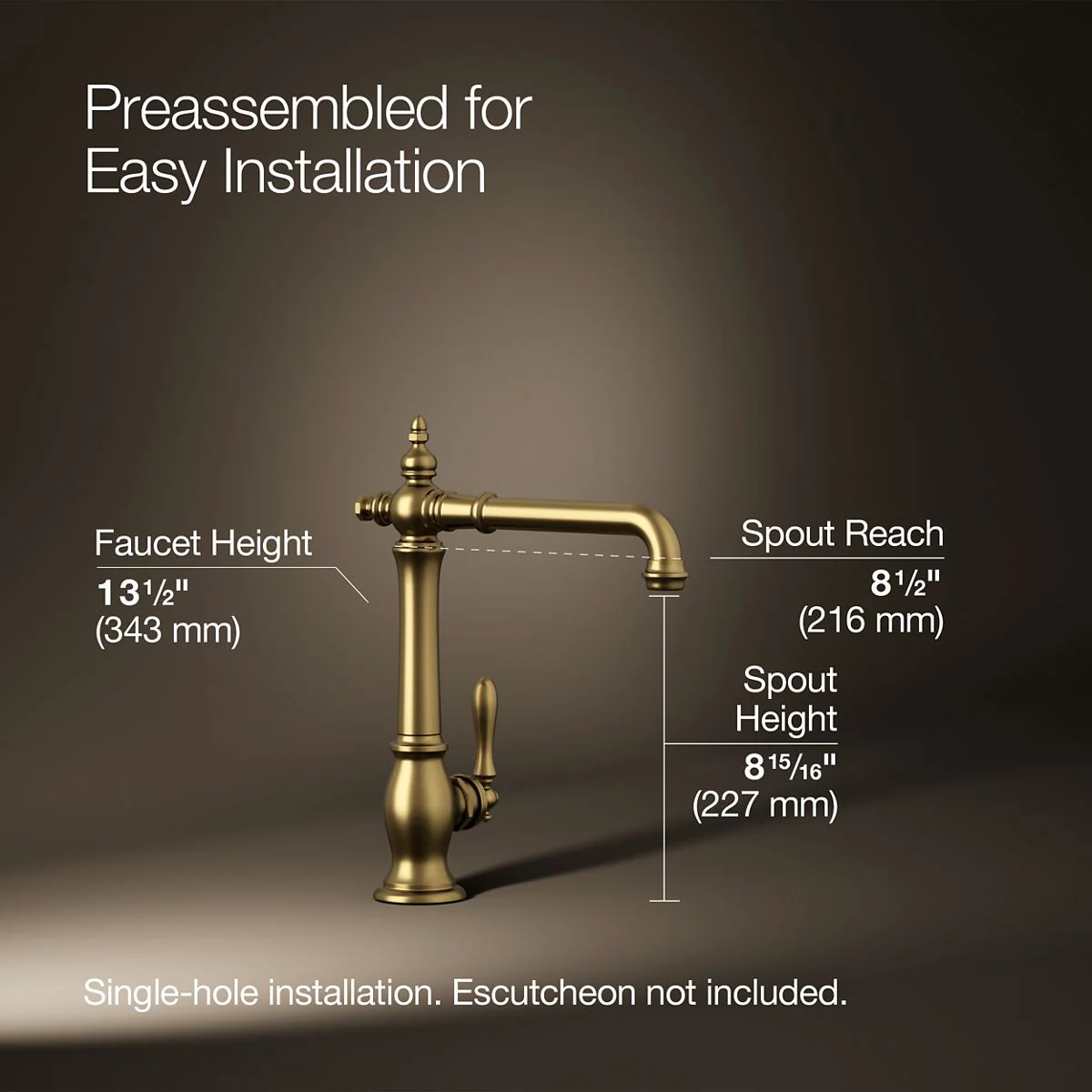 KOHLER K-99266 Artifacts Single-handle kitchen sink faucet - Image 13