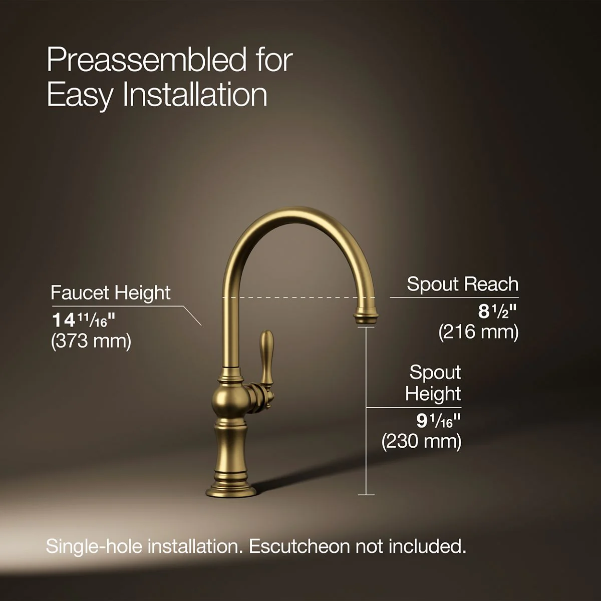 KOHLER K-99263 Artifacts Single-handle kitchen sink faucet - Image 13
