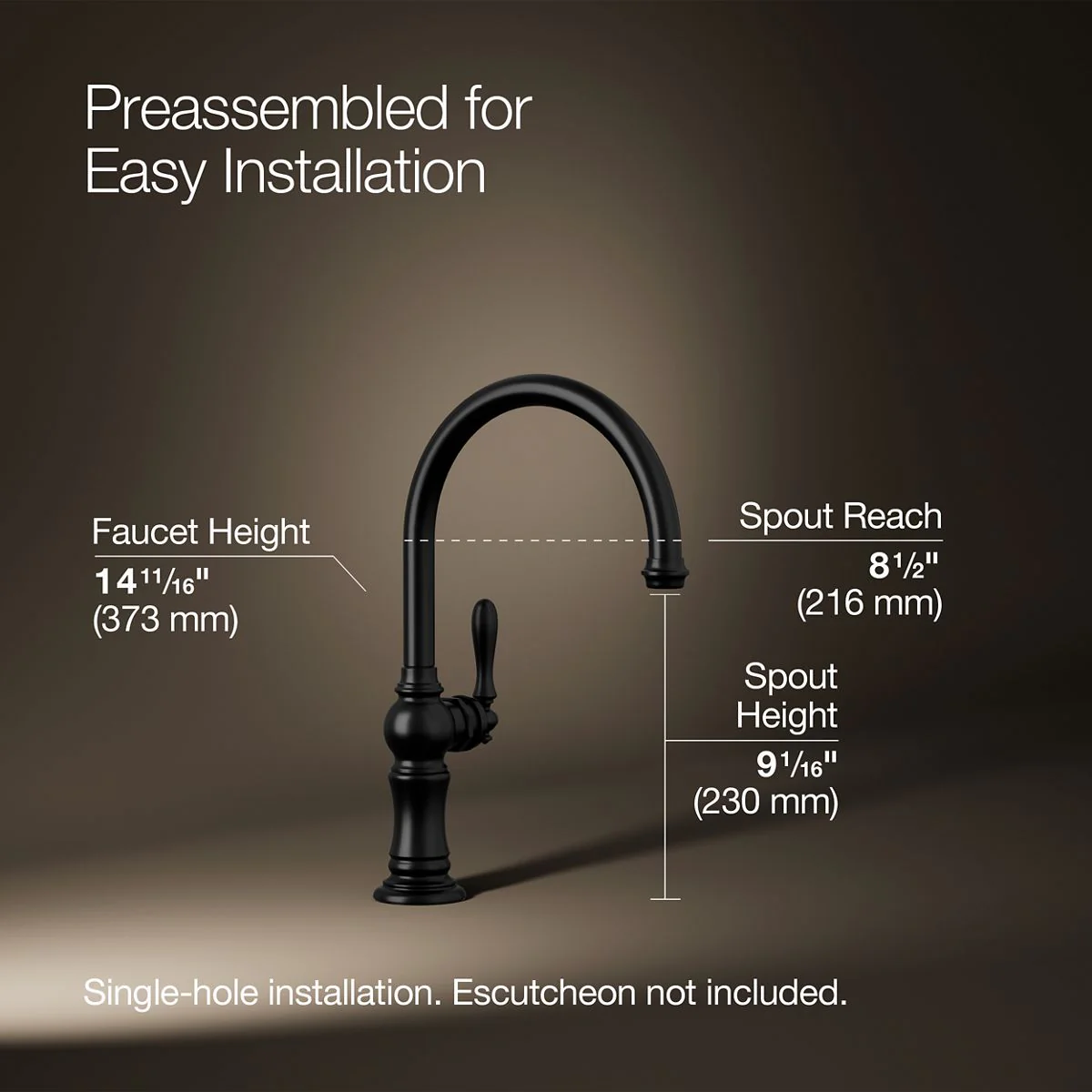 KOHLER K-99263 Artifacts Single-handle kitchen sink faucet - Image 23
