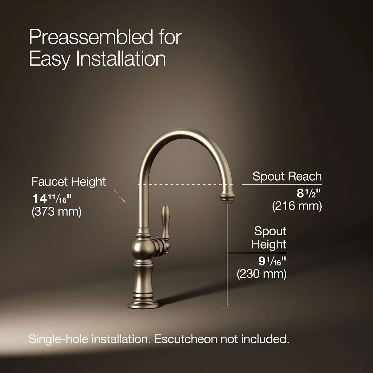 KOHLER K-99263 Artifacts Single-handle kitchen sink faucet - Image 28