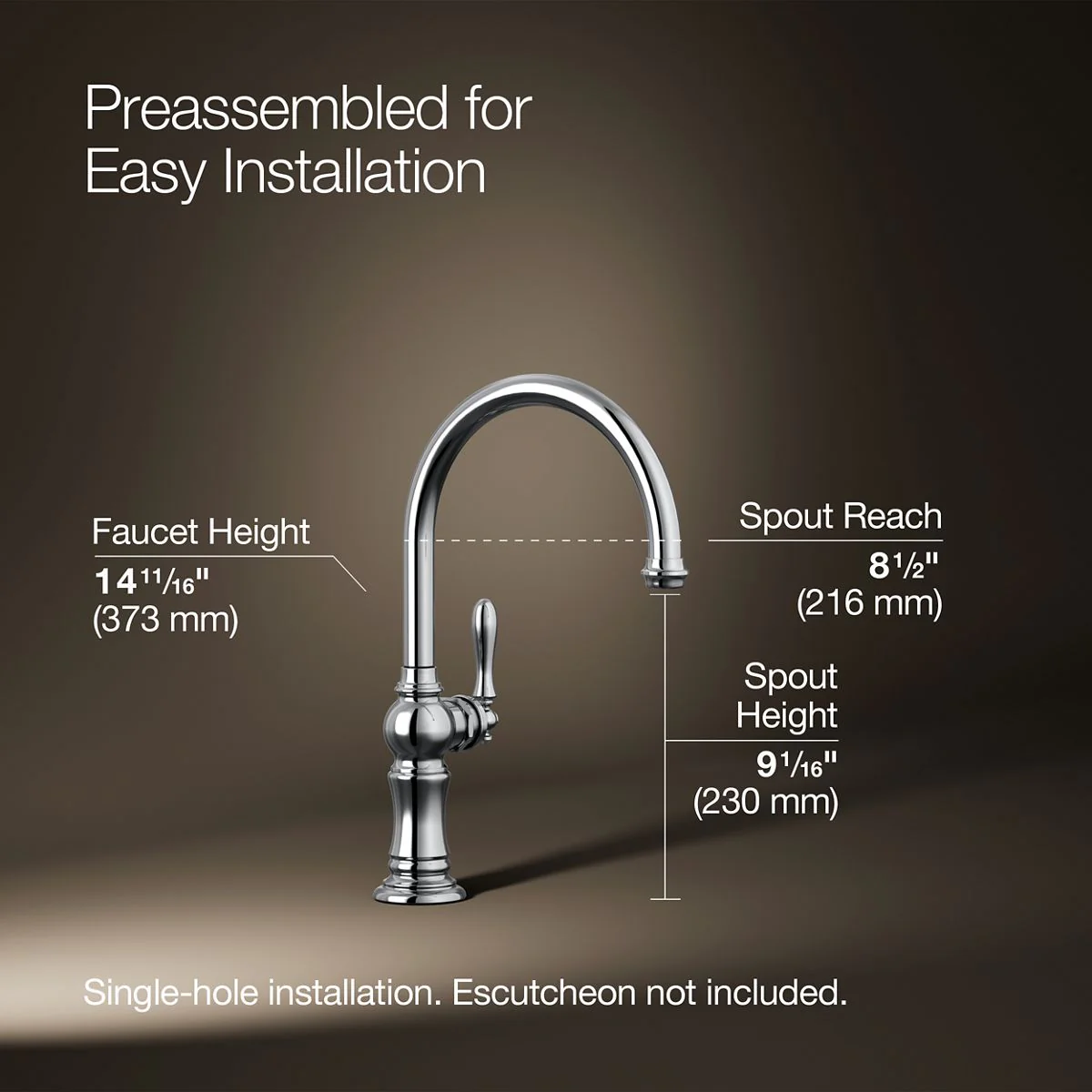 KOHLER K-99263 Artifacts Single-handle kitchen sink faucet - Image 30