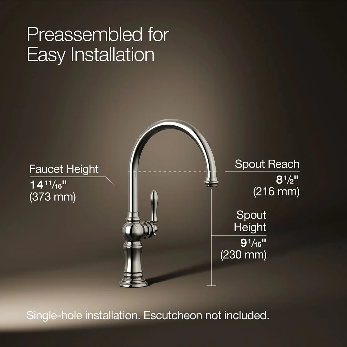 KOHLER K-99263 Artifacts Single-handle kitchen sink faucet - Image 35
