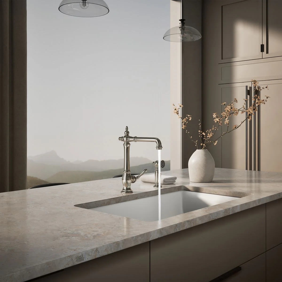 KOHLER K-99265 Artifacts Single-handle kitchen sink faucet with side sprayer - Image 47