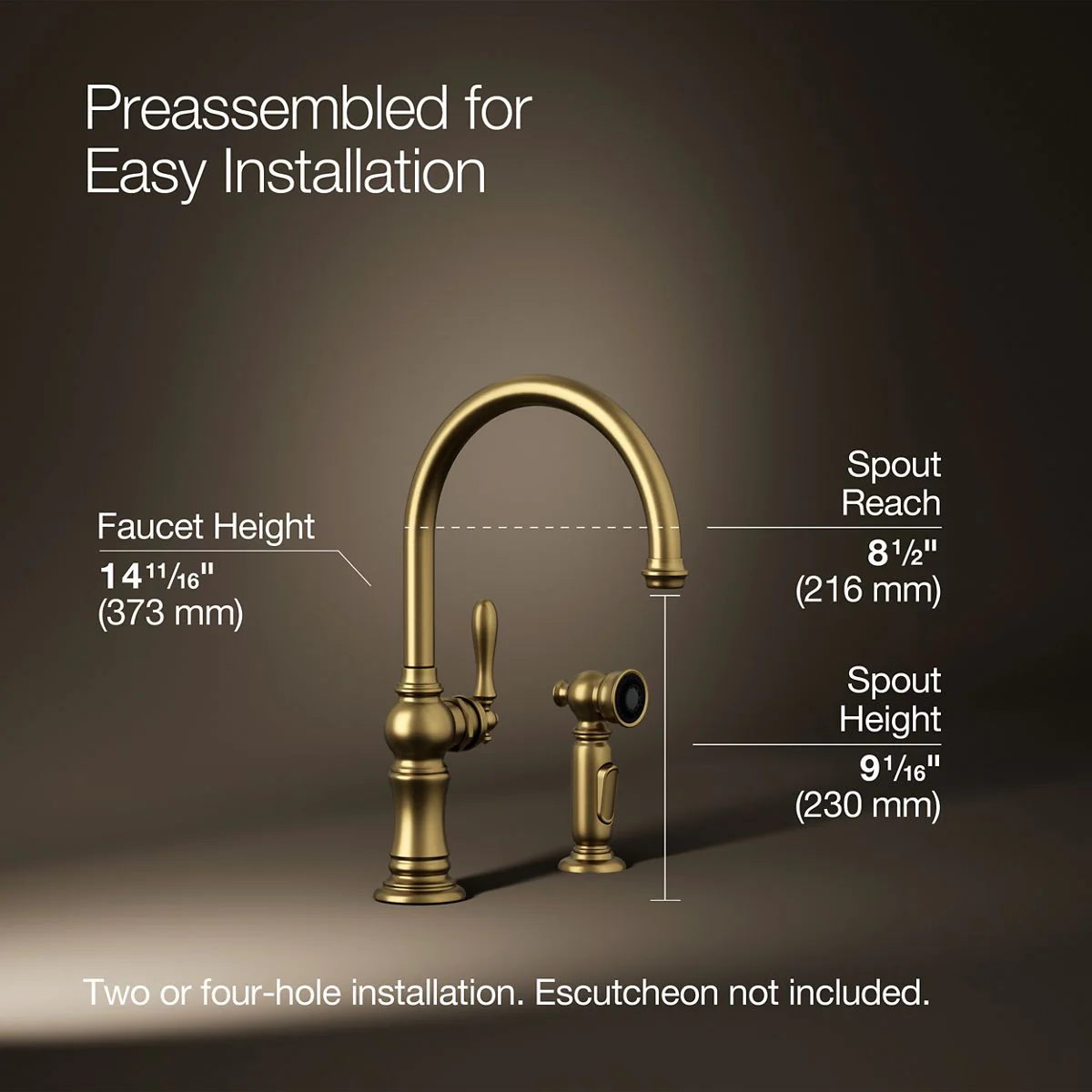 KOHLER K-99262 Artifacts Single-handle kitchen sink faucet with two-function sprayhead - Image 14