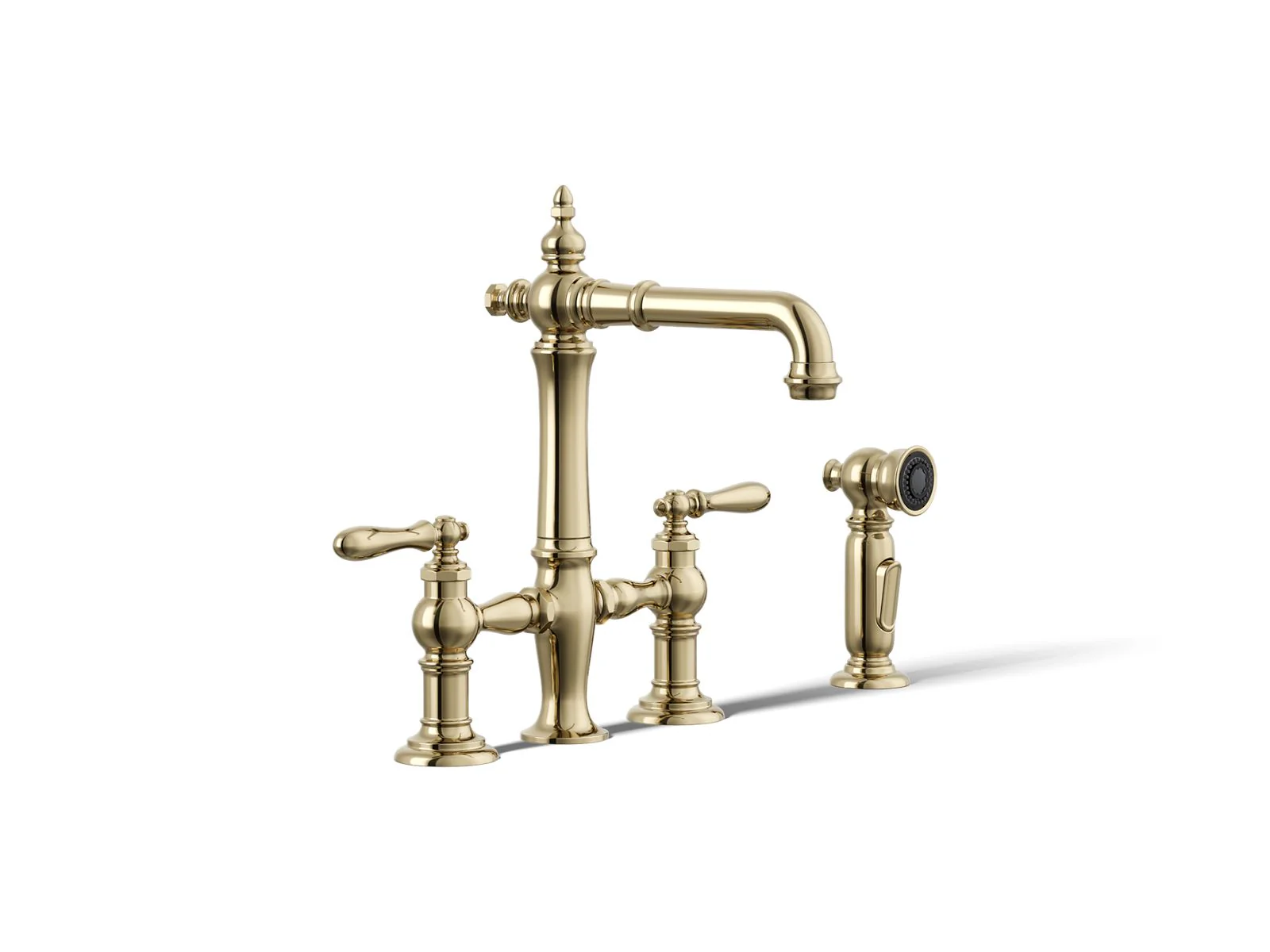 KOHLER K-76520-4 Artifacts Three-hole bridge bar sink faucet with side sprayer - Image 15