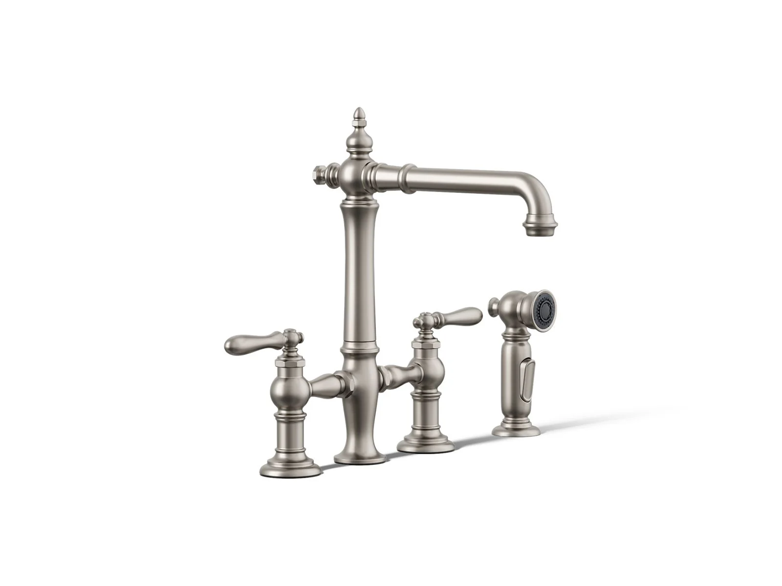 KOHLER K-76519-4 Artifacts Three-hole bridge kitchen sink faucet with side sprayer - Image 45