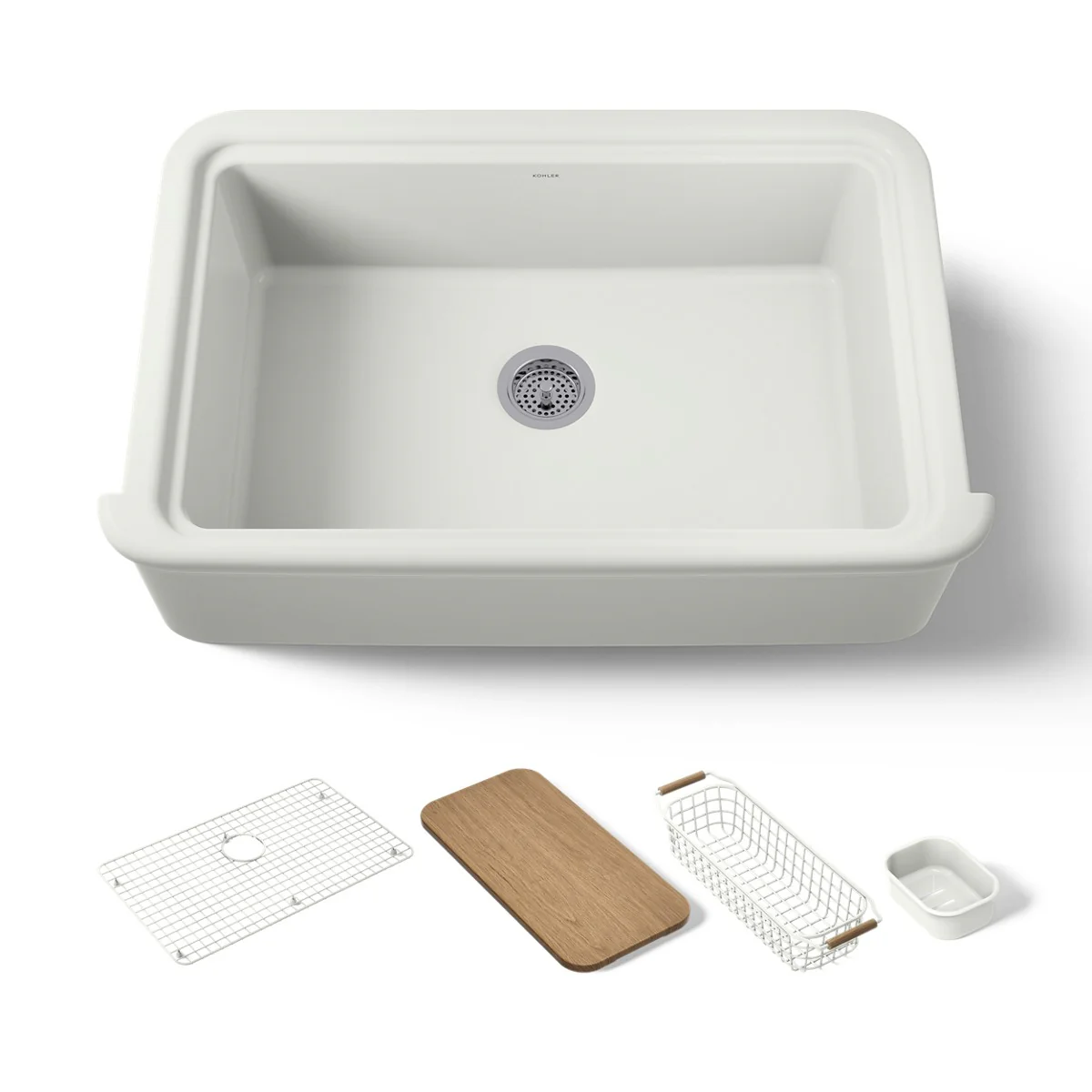KOHLER K-36250-PC Audrine 35-1/2" undermount single-bowl farmhouse workstation kitchen sink - Image 8